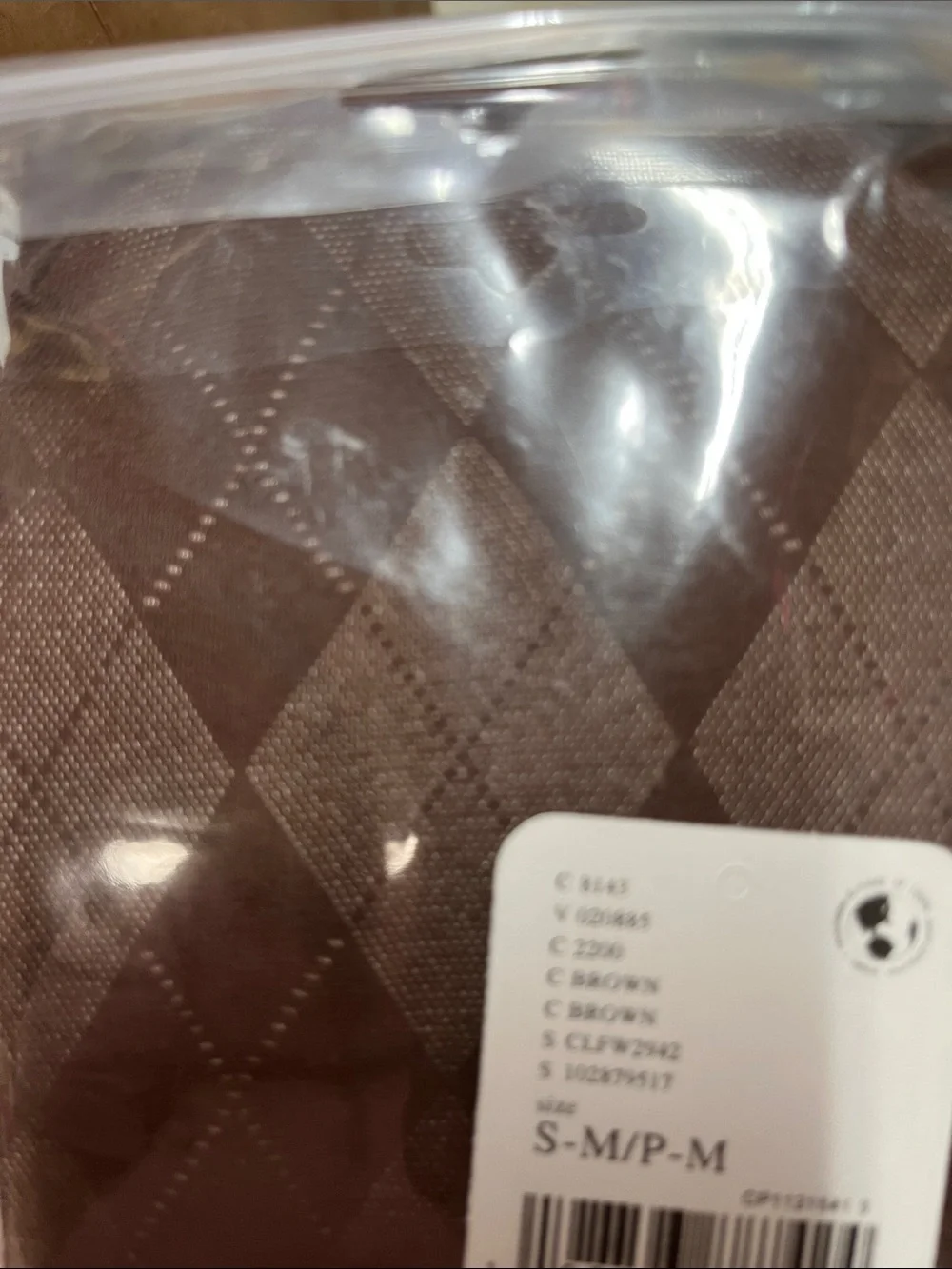 Free People Argyle Allure Brown Tights One Size New